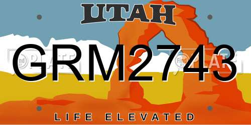 GRM2743 Utah License Plate