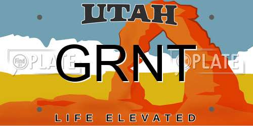 GRNT Utah License Plate