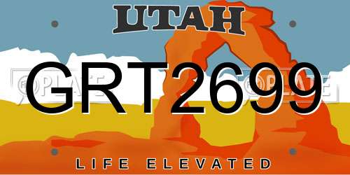 GRT2699 Utah License Plate