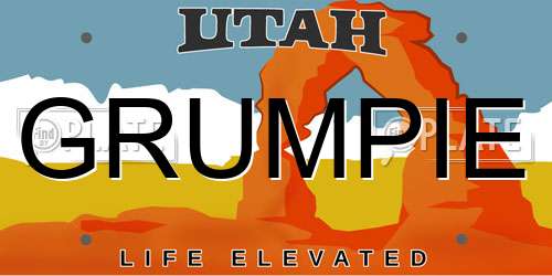 GRUMPIE Utah License Plate