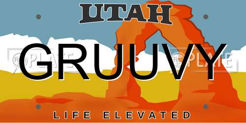 GRUUVY Utah License Plate