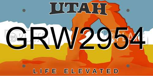 GRW2954 Utah License Plate
