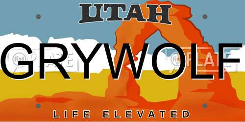 GRYWOLF Utah License Plate