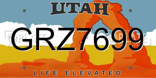 GRZ7699 Utah License Plate