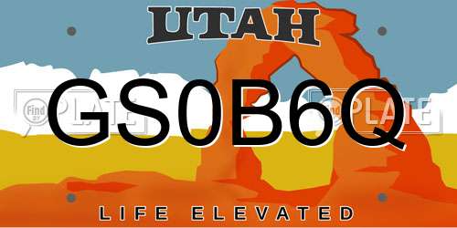 GS0B6Q Utah License Plate