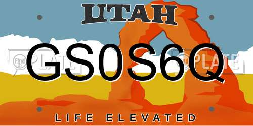 GS0S6Q Utah License Plate