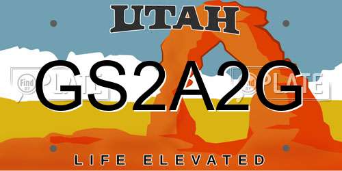 GS2A2G Utah License Plate