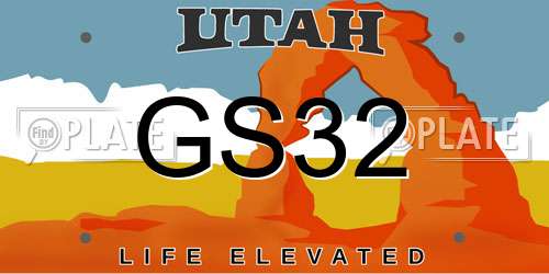 GS32 Utah License Plate