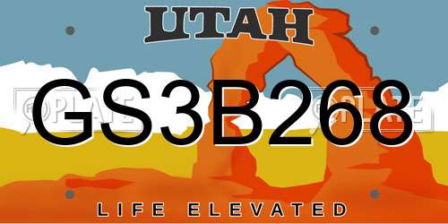 GS3B268 Utah License Plate