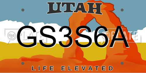 GS3S6A Utah License Plate