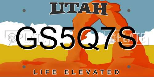 GS5Q7S Utah License Plate