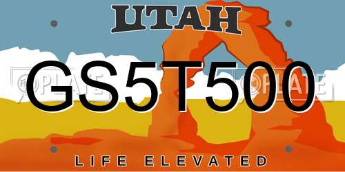 GS5T500 Utah License Plate