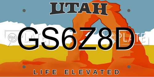 GS6Z8D Utah License Plate