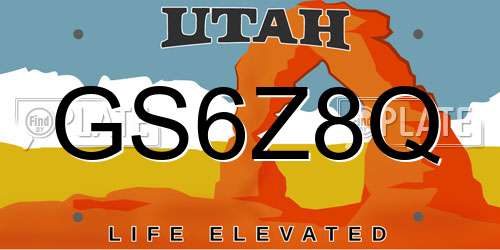 GS6Z8Q Utah License Plate