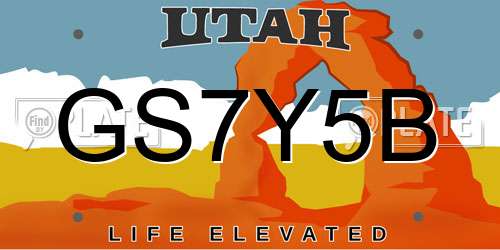 GS7Y5B Utah License Plate