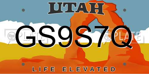 GS9S7Q Utah License Plate