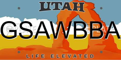 GSAWBBA Utah License Plate