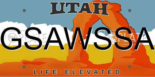 GSAWSSA Utah License Plate