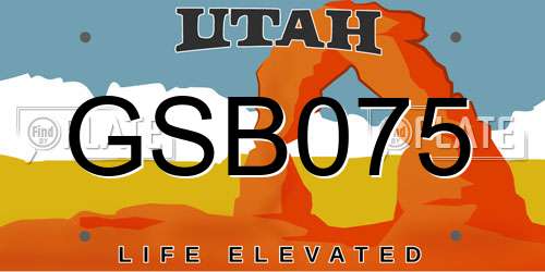 GSB075 Utah License Plate