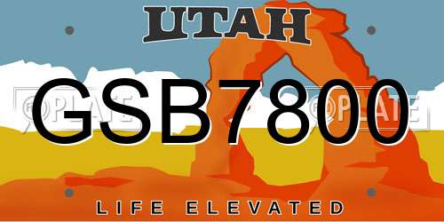 GSB7800 Utah License Plate