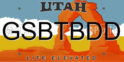 GSBTBDD Utah License Plate
