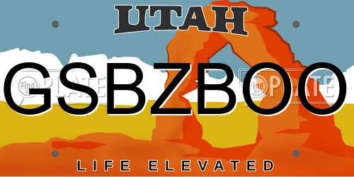GSBZBOO Utah License Plate