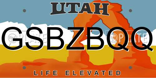GSBZBQQ Utah License Plate