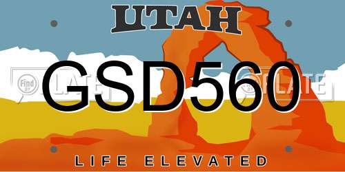 GSD560 Utah License Plate