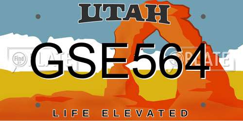GSE564 Utah License Plate
