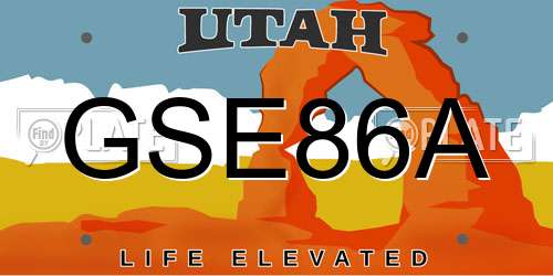GSE86A Utah License Plate