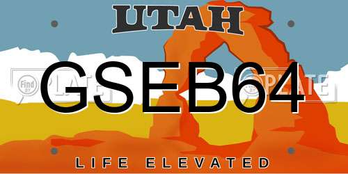 GSEB64 Utah License Plate