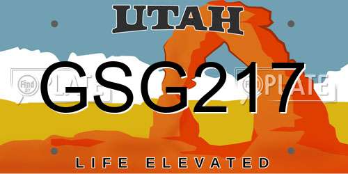 GSG217 Utah License Plate