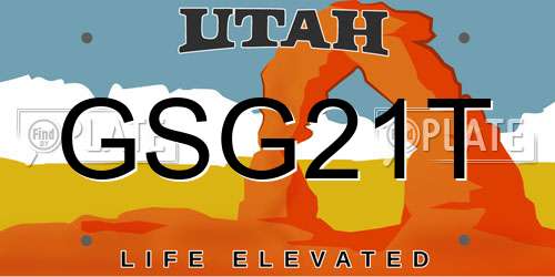 GSG21T Utah License Plate
