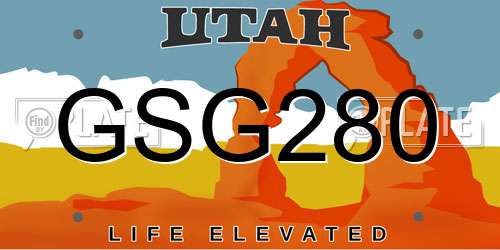 GSG280 Utah License Plate
