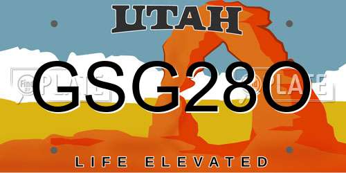 GSG28O Utah License Plate