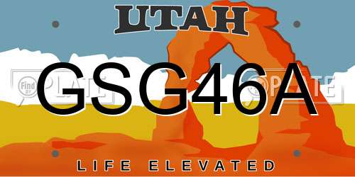 GSG46A Utah License Plate