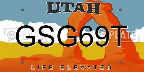 GSG69T Utah License Plate