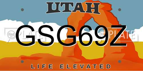 GSG69Z Utah License Plate