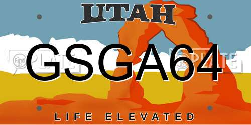 GSGA64 Utah License Plate