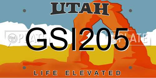 GSI205 Utah License Plate