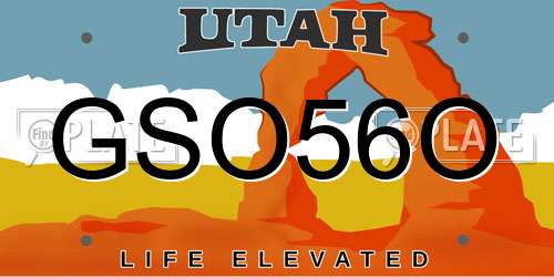 GSO56O Utah License Plate