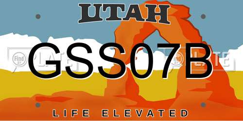 GSS07B Utah License Plate