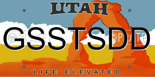 GSSTSDD Utah License Plate
