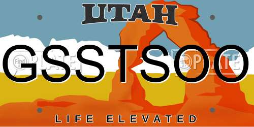 GSSTSOO Utah License Plate