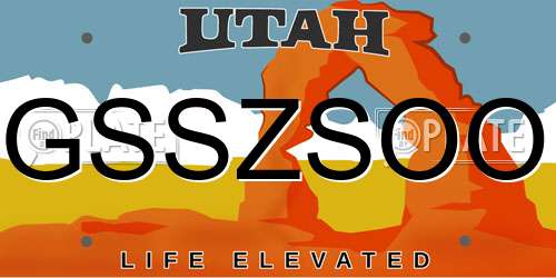 GSSZSOO Utah License Plate
