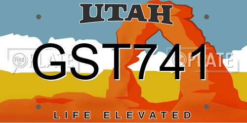 GST741 Utah License Plate