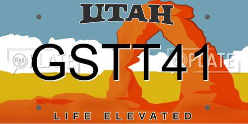 GSTT41 Utah License Plate