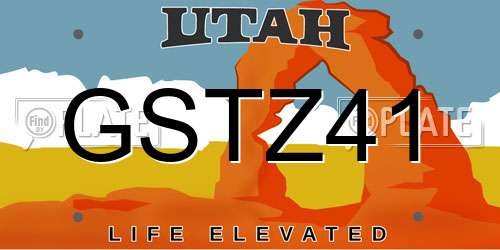 GSTZ41 Utah License Plate