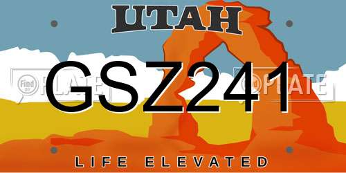 GSZ241 Utah License Plate