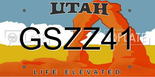 GSZZ41 Utah License Plate